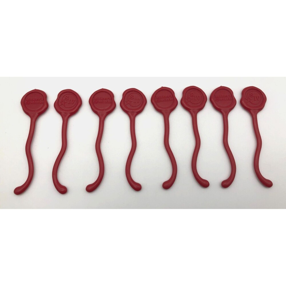 Makers Mark Bourbon Red Swizzle Stick Stirrers Set of 8 Red Kentucky Whiskey